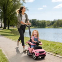 AIYAPLAY Land Rover Discovery Licensed Baby Push Car, 2-in-1 Ride on Car with Push Handle and Safety Guardrail, Pink(m-10)