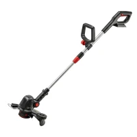 Outsunny Akku Rasentrimmer 2-in-1 Freischneider mit 30 cm Schnittbreite Verstellbar Griff neigbar Motorkopf für Garten Hof Silber(m-11)