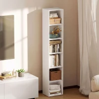 HOMCOM Bücherregal mit 6 Ablagen, freistehendes Regal für Wohnzimmer(m-6)