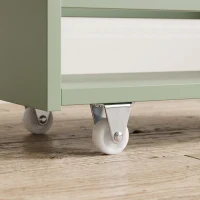 kleankin Carrello contenitore a 3 livelli su ruote con maniglia, 48x15x80 cm, verde(m-9)