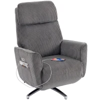 HOMCOM Relaxsessel Elektrisch Verstellbar Fernsessel mit Liegefunktion, 2 Motoren Drehbar TV Sessel mit USB-Anschluss(m-12)