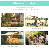 Outsunny Pavillon mit klappbarer Dacherweiterung wetterfest 3 x 2,5 m Dunkelgrau(m-6)