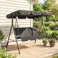 Outsunny Hollywoodschommel 3-zits tuinschommel schommelbank met dak 3 kleuren(m-2)