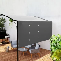 Outsunny Pavillon mit klappbarer Dacherweiterung wetterfest 3 x 2,5 m Dunkelgrau(m-8)