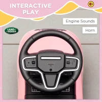 AIYAPLAY LAND ROVER DISCOVERY Rutschauto, Rutschfahrzeug mit Hupe, Motorgeräuschen Stauraum unter dem Sitz 18-36 Monaten Rosa(m-5)