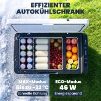 Outsunny Koelbox Auto 30L met Lcd-scherm Compressor Auto Koelkast Elektrische Boot Camper Reizen 12/24V DC en 110-240V AC Wit(m-4)