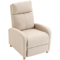 HOMCOM Manuell verstellbarer Relaxsessel 135° mit Fußstütze, Beige(m-1)