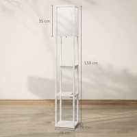 HOMCOM Lampada da terra con 3 ripiani, porte USB e interruttore a pedale, bianco(m-3)