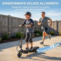 HOMCOM Monopattino elettrico 120 W pieghevole per bambini 7-14 anni 12 Km/h max. autonomia 10 Km max. nero(m-4)