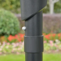 Outsunny Ombrellone da Giardino Inclinabile 2.3x2.2m con Manovella, Palo in Metallo e 6 Stecche, Crema(m-12)
