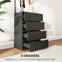 HOMCOM Chest of Drawers, 4-Drawer Storage Cabinets, Modern Dresser, Storage Drawer Unit for Bedroom(m-4)