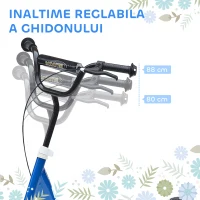 HOMCOM Trotinetă pentru Copii 5-12 Ani cu Frână Posterioară și Ghidon Reglabil, 120x52x80-88 cm, Albastru(m-4)