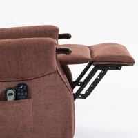 HOMCOM Power Lift Recliner with Vibration Massage and Heat, Lift Chair for Tall with Wood Grip, Pocket Spring, Brown(m-13)