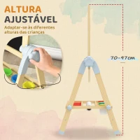 AIYAPLAY Cavalete Infantil com Altura e Ângulo Ajustáveis Dupla Face Quadro Branco Magnético e de Giz  48,5x46,5x70-97 cm Madeira(m-5)