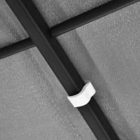 Outsunny  Cenador de Jardín 4x3 m Pérgola Montado en Pared con Toldo y 16 Orificios de Drenaje Marco de Metal y Poliéster 180 g/m² para Patio Terraza Gris(m-9)