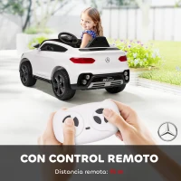 AIYAPLAY Coche Eléctrico para Niños Mercedes-Benz GLC Coupé 12V Mando a Distancia 2,4 G Motor Doble MP3 Blanco(m-5)