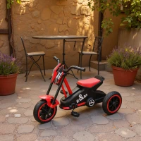 AIYAPLAY Dreirad, Kinderfahrrad, Laufrad, Kinderrad mit Pedal, Lauffahrrad für Kinder 18-36 Monaten, Stahl, 79x44x50 cm, Rot(m-9)