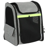 PawHut Hundebox erweiterbar Transportbox Hund mit 5 Taschen reflektierendem Streifen für Hunde bis 10 kg 33,5x28x42cm Hellgrau(m-1)