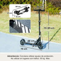 AIYAPLAY Patinete Plegable para Niños de 3-8 Años de 2 Ruedas con Luces Manillar de 4 Altura Ajustable Doble Frenos Negro(m-3)