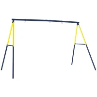 AIYAPLAY Balançoire portique pour enfant avec double balançoire cadre en acier, pour 3-8 ans, 260x160x178cm bleu(m-1)