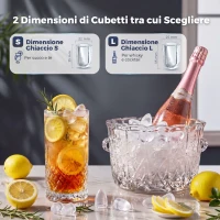 HOMCOM Macchina del Ghiaccio Autopulente da 9 Cubetti in 6-13 Minuti, in PP e Rame, 22.2x29.4x29 cm, Nera(m-5)