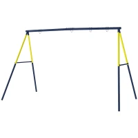 AIYAPLAY Balançoire portique pour enfant avec double balançoire cadre en acier, pour 3-8 ans, 260x160x178cm bleu(m-13)