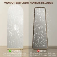 HOMCOM Espejo de Cuerpo Entero Curvado 160x50 cm sin Marco Base de Madera Espejo de Pie Transparente(m-7)