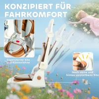 AIYAPLAY Kinderdriewieler, omvormbare babybuggy, 5-in-1 design, afneembare duwstang, verstelbaar, veiligheidsgordel, opbergzak, 1-3 jaar, Crèmewit(m-7)