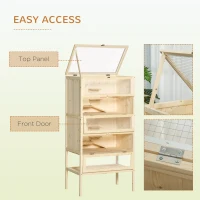 PawHut Wooden Large Hamster Cage, Gerbil Cage 4 Layers with Tall Bottom & Storage Shelf(m-5)