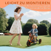 AIYAPLAY Dreirad, Kinderfahrrad, Laufrad, Kinderrad mit Pedal, Lauffahrrad für Kinder 18-36 Monaten, Stahl, 79x44x50 cm, Orange(m-7)