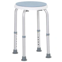 HOMCOM Tabouret de douche siège de douche antidérapant tabouret de bain hauteur réglable pivotant à 360° en aluminium(m-1)