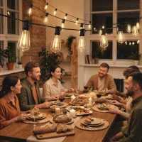 HOMCOM Ghirlandă Luminoasă de Exterior cu 50 de Luminite LED IP44, din PET și Plastic, 18x0.38x0.09 m, Negru și Transparent(m-10)