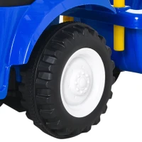 HOMCOM kinderloopauto NEW HOLLAND loopauto kinderauto kinderauto oldtimer loophulp met claxon kunststof metaal blauw 91 x 29 x 44 cm(m-13)