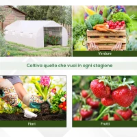 Outsunny Serra per Orto 6x3x2m con 8 Finestre e Porta Avvolgibile, in Acciaio e PP, Verde(m-7)