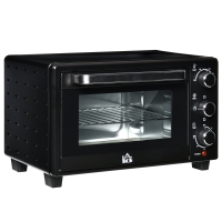 HOMCOM 21L Mini Countertop Oven, 100°C-230°C Adjustable Temp - Black
