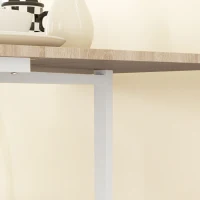 HOMCOM Table à Manger Pliante sur Roulettes pour 4-6 Personnes 120 cm, Roues avec Freins, 2 Abattants, Style Industriel, Chêne(m-9)