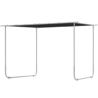 Outsunny Pergola Gazebo 3x3 m con Rotelle, Copertura Anti-UV e Telaio in Acciaio, Grigio(m-11)
