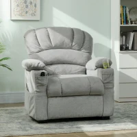 HOMCOM Fotoliu Relax Electric Reclinabil 150° cu Suport pentru Picioare, Șezut Lat, Silențios, Catifea, Gri(m-10)