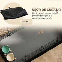 PawHut Tarc de joacă, tarc cu 12 panouri, tarc pentru animale mici, iepuri, porcușori de Guineea, 120x60x40 cm, Negru(m-4)
