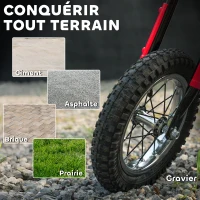 AIYAPLAY Moto électrique enfants 24V, moteur 250W, vitesse 6,4-16 km/h, pour enfants 8-12 ans, suspension arrière, rouge(m-8)
