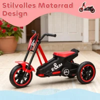 AIYAPLAY Dreirad, Kinderfahrrad, Laufrad, Kinderrad mit Pedal, Lauffahrrad für Kinder 18-36 Monaten, Stahl, 79x44x50 cm, Rot(m-5)