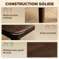 HOMCOM Ensemble table salle à manger avec 4 chaises, table de cuisine avec chaises pour 4 personnes, assise rembourrée, crème(m-6)