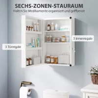 HOMCOM Szafka na leki, zamykana szafka na leki z 6 półkami do kuchni, korytarza(m-4)