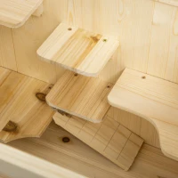PawHut Wooden Large Hamster Cage, Gerbil Cage 4 Layers with Tall Bottom & Storage Shelf(m-10)