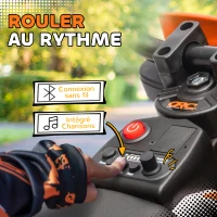 AIYAPLAY Moto électrique pour enfant moto cross pour enfants de 3 à 6 ans 2 moteurs 12V vitesse 5 km/h 109,5x60x72,5cm orange(m-7)