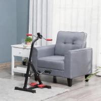 HOMCOM Vélo d'entraînement pour la rééducation des bras et des jambes avec hauteur et largeur réglable, masseurs, LCD, noir(m-2)