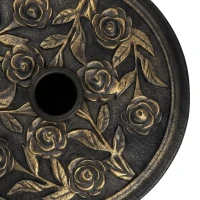 Outsunny 9kg Garden Parasol Base, Round Resin Cast Iron Effect Sun Umbrella Base, Outdoor Umbrella Stand for 38mm or 48mm Outdoor Umbrella Poles, Bronze Tone(m-13)