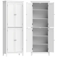 HOMCOM 170 cm Tall Bathroom Storage Cabinet, Freestanding Narrow Bathroom Cabinet with Adjustable Shelves for Laundry Room(m-1)