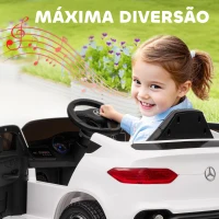 AIYAPLAY Carro Elétrico para Crianças Mercedes-Benz GLC Coupé 12V Controlo Remoto 2,4G Motor Duplo MP3 Branco(m-7)