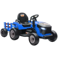 AIYAPLAY Elektrischer Kindertraktor, Aufsitz-Traktor mit Fernbedienung, Soft-Start, für Kinder im Alter von 3-8 Jahren, Blau(m-1)